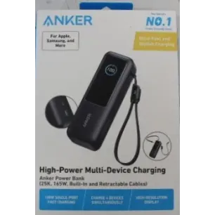 SALE OUT. Anker Zolo Powerbank A1695H11 25000 mAh Built-In USB-C and Retractable Cable) Grey DEMO