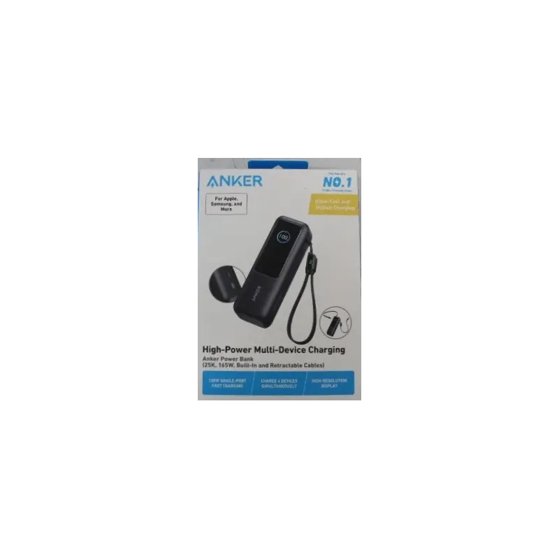 SALE OUT. Anker Zolo Powerbank A1695H11 25000 mAh Built-In USB-C and Retractable Cable) Grey DEMO