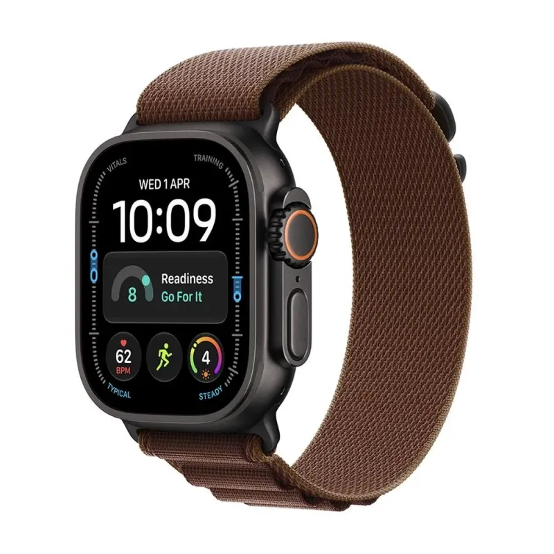 Apple Watch Ultra 4 5G 49mm Black Ti, Burgundy Alpine Loop - M