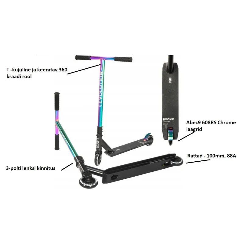 Трюковый самокат Raven Rookie Neo Chrome