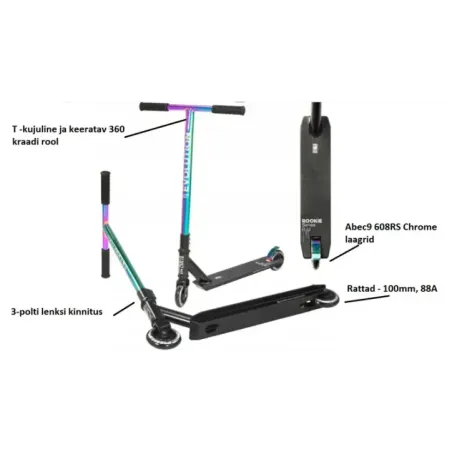 Triki tõukeratas Raven Rookie Neo Chrome