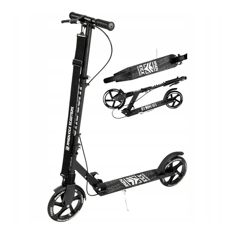 Самокат с амортизацией Raven Straight Pro 200mm с ручным тормозом