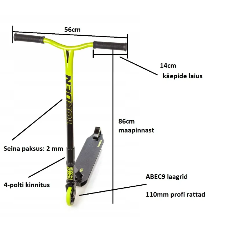Особо прочный трюковый самокат Raven Torden 110мм