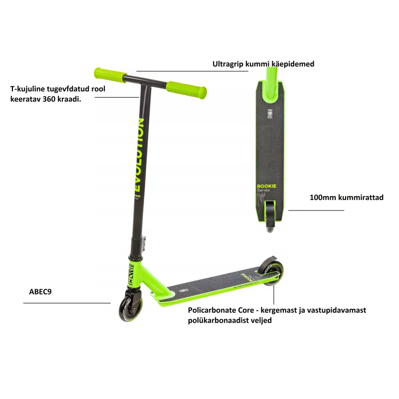 Трюковый самокат Raven Rookie Lime