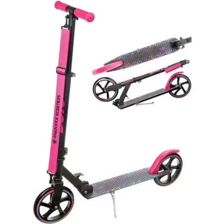 Suurte ratastega tõukeratas Dots 200mm must/roosa