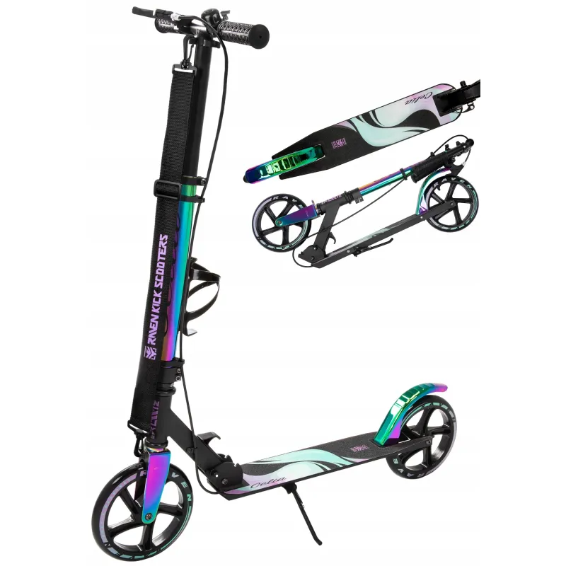 Самокат с большими колесами Raven Celia Black 200mm с ручным тормозом