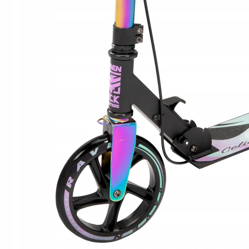 Самокат с большими колесами Raven Celia Black 200mm с ручным тормозом