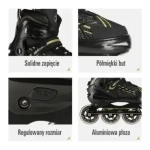 NA1128 MUSTA-KULD SUURUS XL(43-45) IN-LINE RUISID NILS EXTREME