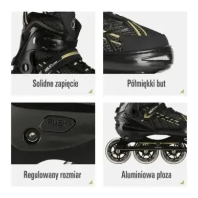 NA1128 MUSTA-KULD SUURUS XL(43-45) IN-LINE RUISID NILS EXTREME