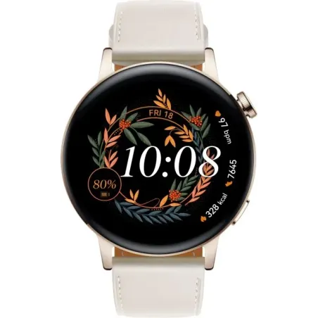 GT 3 (42 mm) Smart watch GPS (satellite) AMOLED Touchscreen 1.32u201d Waterproof Bluetooth White Leather