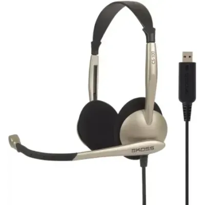 Koss Headphones CS100USB Wired On-Ear Microphone Noise canceling Gold