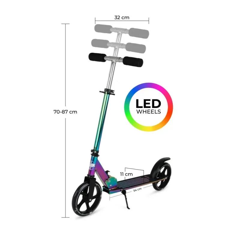 Складной самокат с LED-колесами Story Lux Foldable Commuter