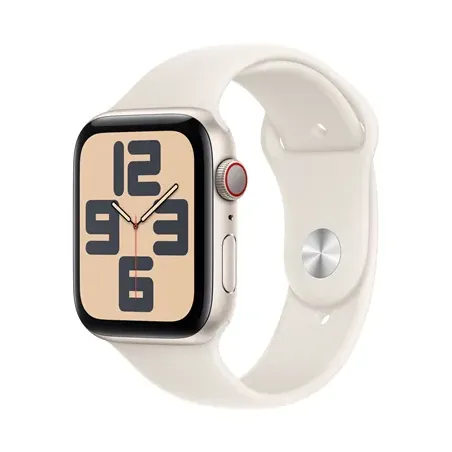 Apple Watch SE GPS + Cellular 44mm Starlight Aluminium Case with Starlight Sport Band - M/L