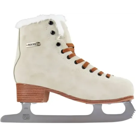 Roces Suede Eco-Fur Figure Skates (Suede Brown|37)
