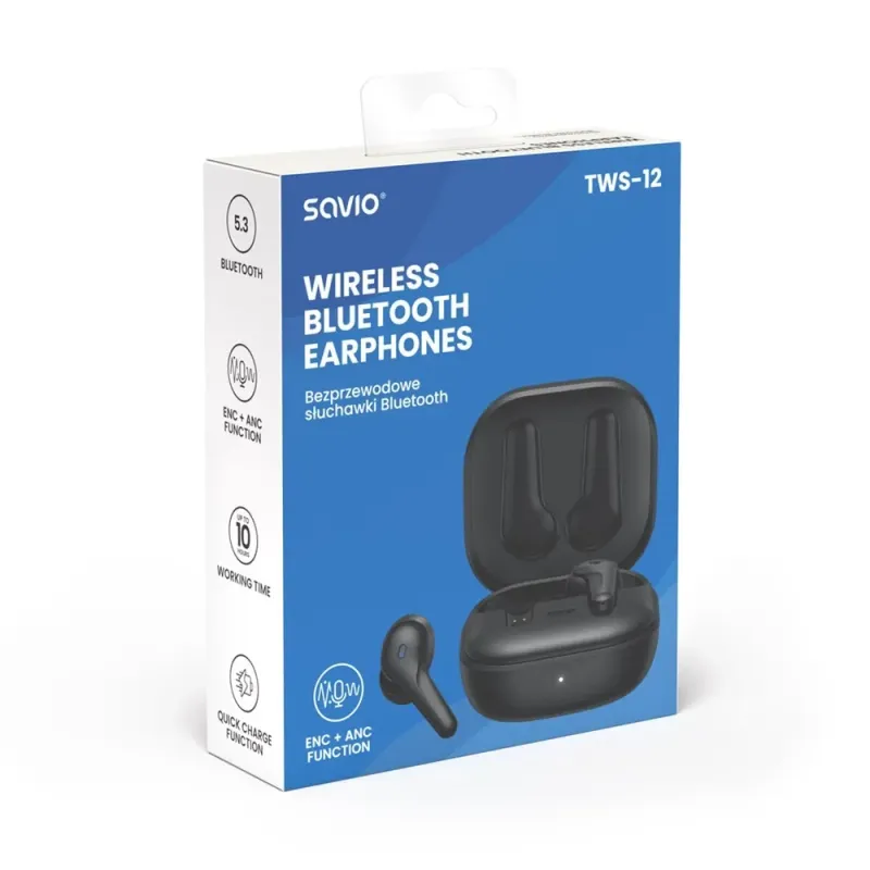 SAVIO Wireless BLUETOOTH 5.3 TWS-12 headphones