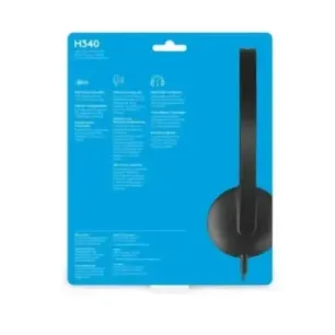 Logitech H340 USB Computer Headset Wired Head-band Office/Call center USB Type-A Black