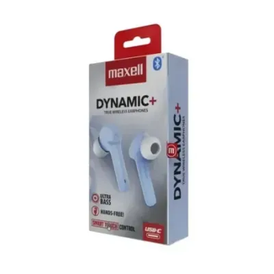 Maxell Dynamic+ wireless headphones with charging case Bluetooth blue