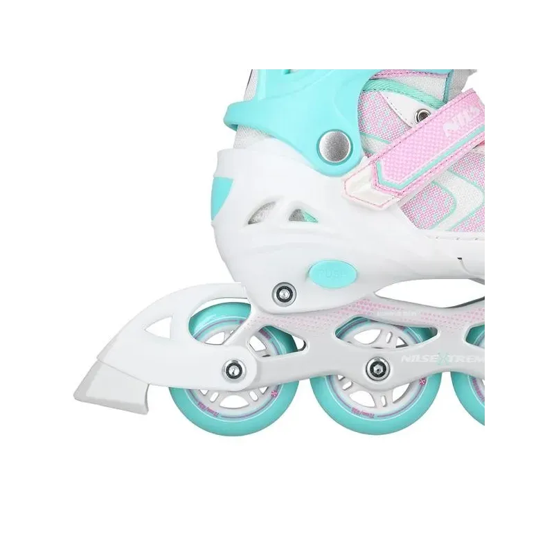 NA14198 WHITE-TURQUOISE SIZE L(39-42)  IN-LINE SKATES NILS EXTREME