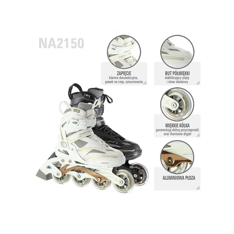 NA2150 WHITE SIZE 42 INLINE SKATES NILS EXTREME