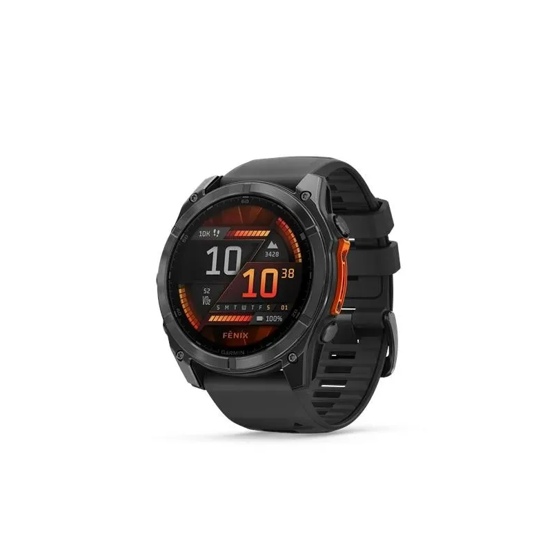 Garmin Fenix 8 AMOLED часы, 51 mm, Каменно-серый, черный силиконовый ремешок