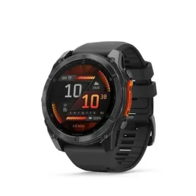 Garmin Fenix 8 AMOLED часы, 51 mm, Каменно-серый, черный силиконовый ремешок