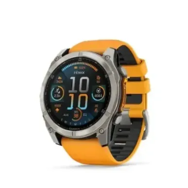 Garmin Fenix 8 AMOLED Sapphire часы, 51 мм, Титан с силиконовым ремешком