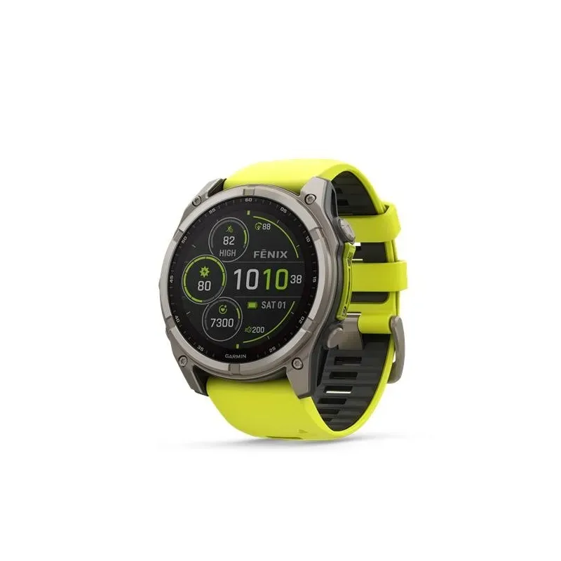 Garmin fēnix 8 Solar Sapphire часы, 51 мм, титан с силиконовым ремешком