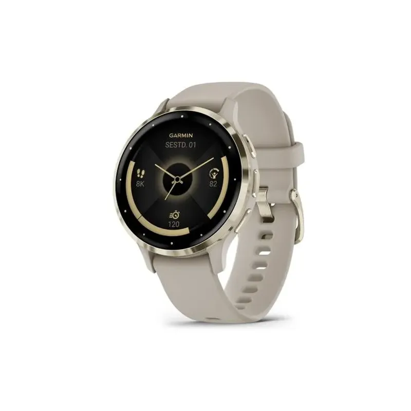 Garmin Venu 3S Hübriidnutikellas, 41 mm, Prantsuse hall/pehme kuld