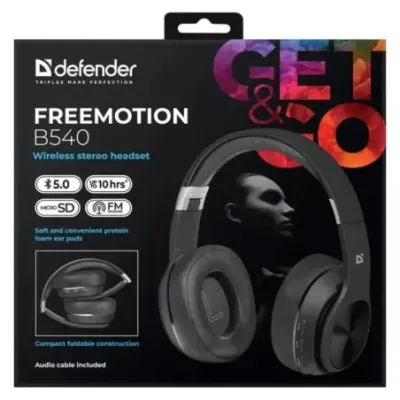 Wireless Headphones with microphone DEFENDER FREEMOTION B540 black