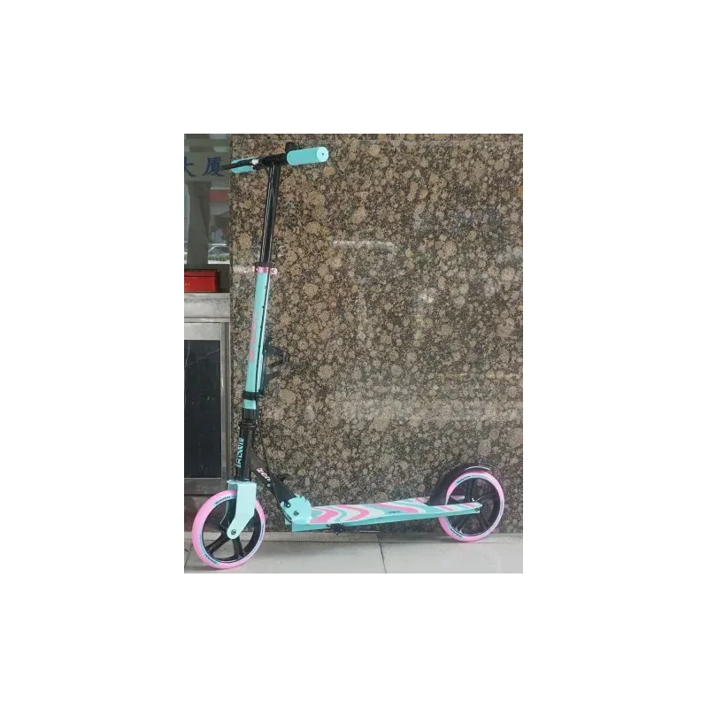 Стильный самокат Zea Pink/Mint 200мм - большие колеса + ручной тормоз