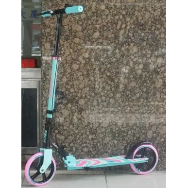 Стильный самокат Zea Pink/Mint 200мм - большие колеса + ручной тормоз