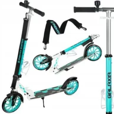 LED Складной самокат Raven Galaxia White/Mint 200mm с держателем для бутылки +