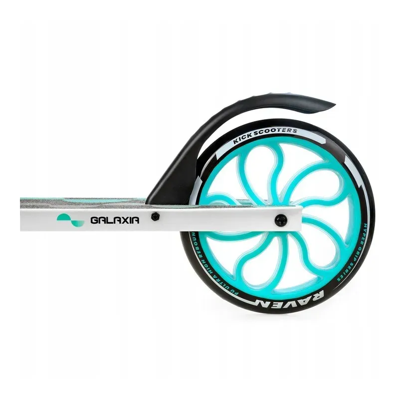 LED Tõukeratas Raven Galaxia White/Mint 200mm pudelihoidjaga+kell