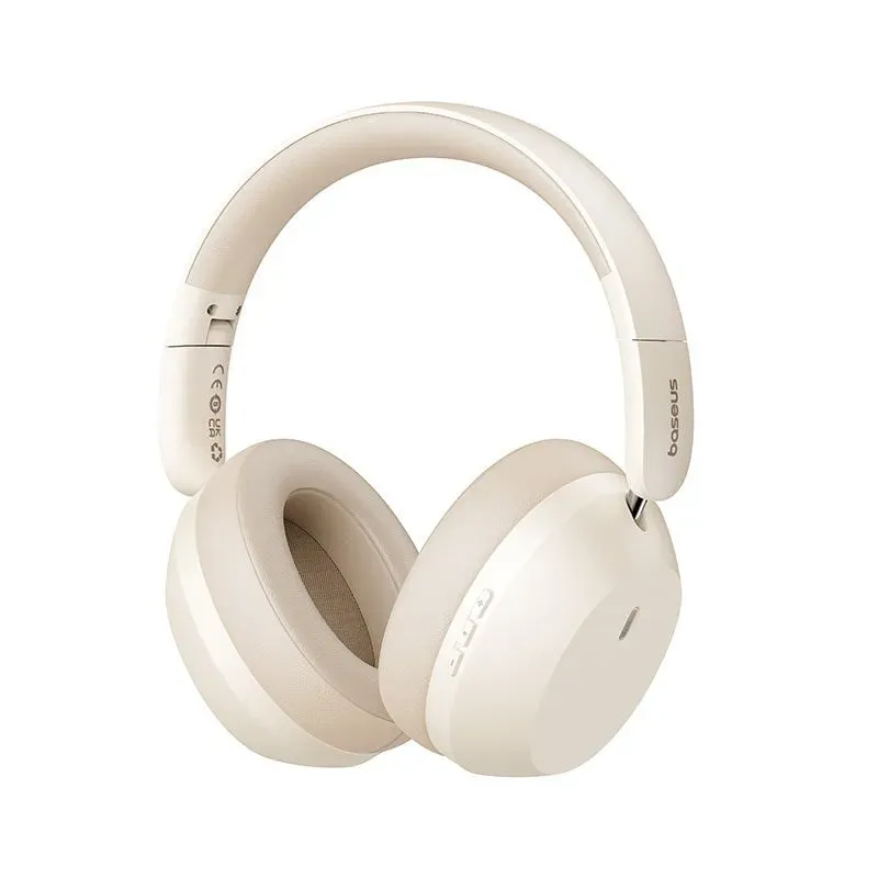 Baseus Bass 35 Max Headphones Wired &amp Wireless Head-band Music USB Type-C Bluetooth Beige