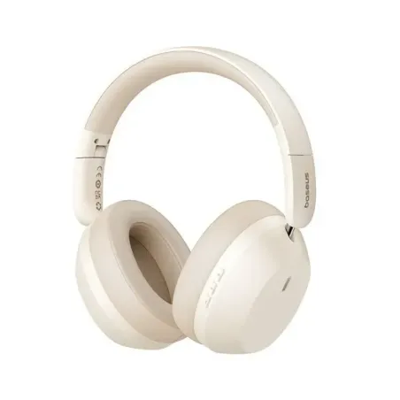 Baseus Bass 35 Max Headphones Wired &amp Wireless Head-band Music USB Type-C Bluetooth Beige