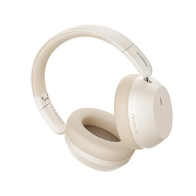 Baseus Bass 35 Max Headphones Wired &amp Wireless Head-band Music USB Type-C Bluetooth Beige