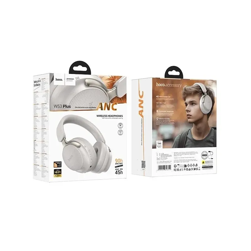 Hoco W53 Plus Tone Headset with ANC In-ear Wireless Bluetooth Grey