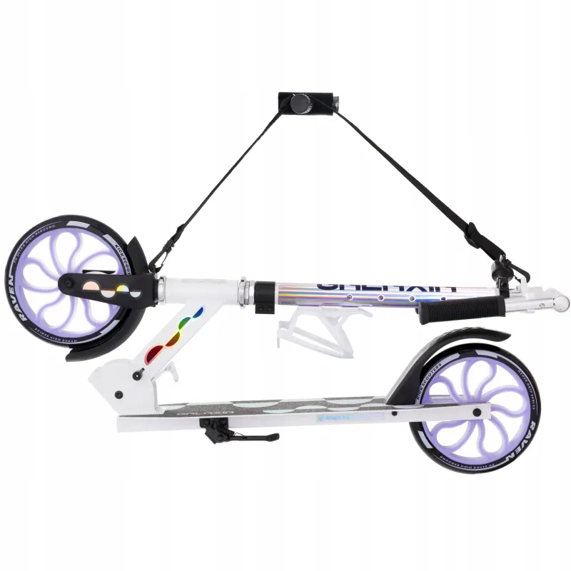 Складной самокат Raven Galaxia Holo 200mm LED колеса с держателем для бутылки