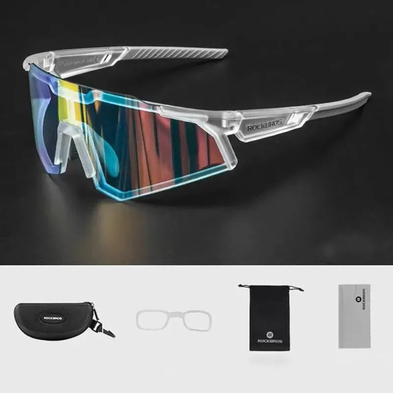 Rockbros SP291 UV400 white photochromic cycling glasses