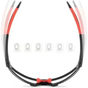 Rockbros SP216BK UV400 photochromic cycling glasses, black and red