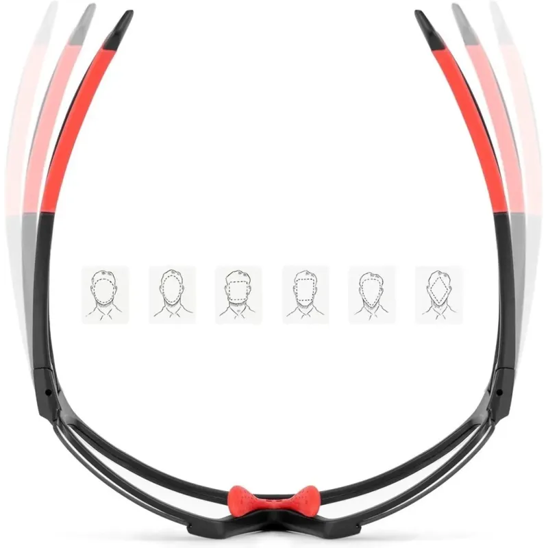 Rockbros SP216BK UV400 photochromic cycling glasses, black and red