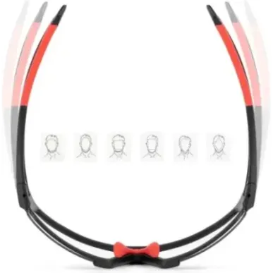 Rockbros SP216BK UV400 photochromic cycling glasses, black and red