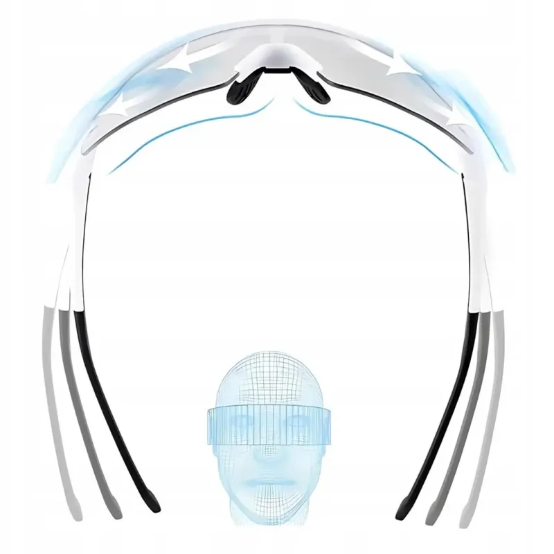 Photochromic cycling glasses with UV protection and corrective insert, Rockbros, white