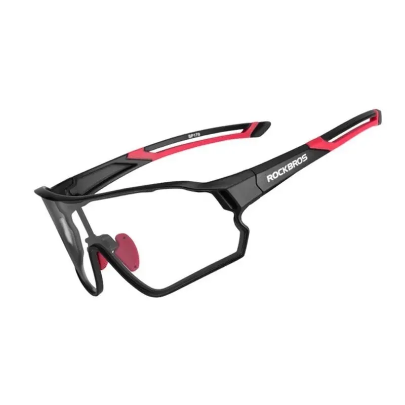 Rockbros 10135 UV400 photochromic cycling glasses, black and red