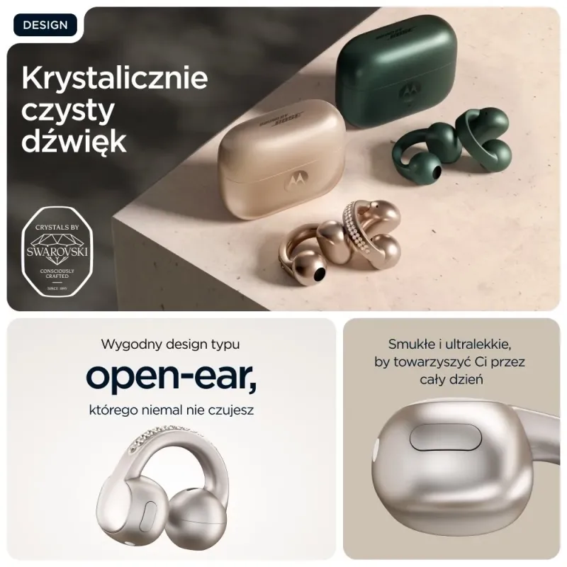 Motorola moto buds loop Headset Wireless Ear-clip-on Calls/Music/Sport/Everyday Bluetooth Beige