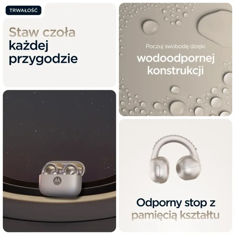 Motorola moto buds loop Headset Wireless Ear-clip-on Calls/Music/Sport/Everyday Bluetooth Beige