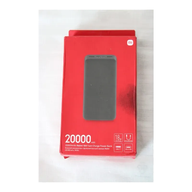 SALE OUT. Redmi 20000mAh 18W Fast Charge Power Bank Xiaomi Redmi Fast Charge Power Bank 20000 mAh Black USED,