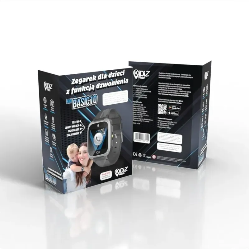 Smartwatch dla dziecka KiDiZ Basic czarny