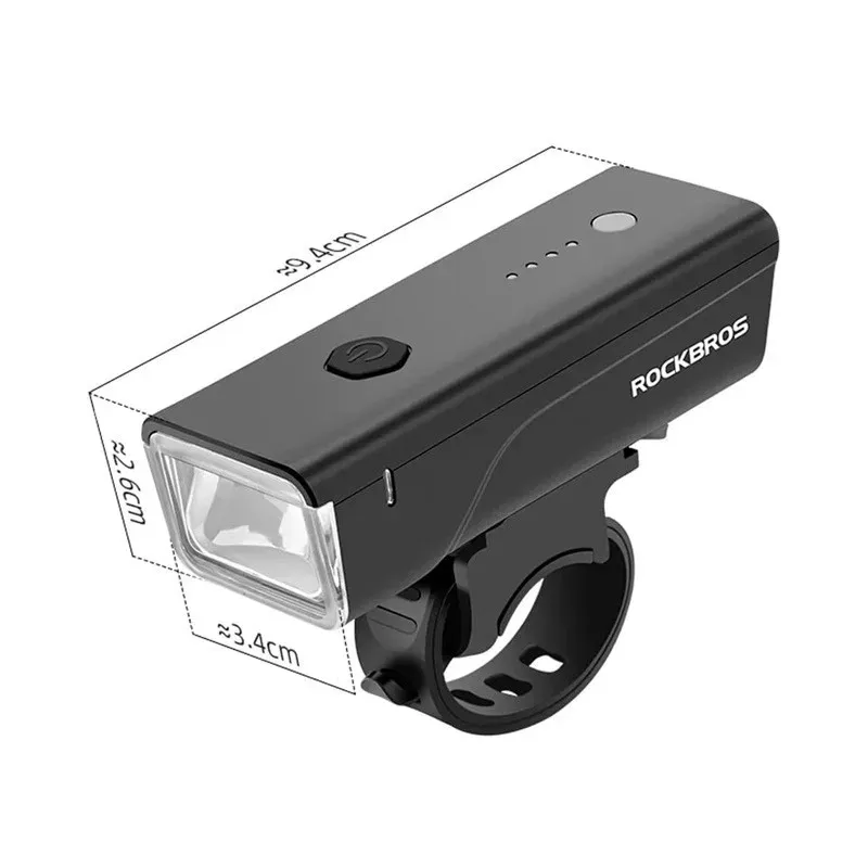 Rockbros Bike light + USB-C - USB-A cable 260 lm Black