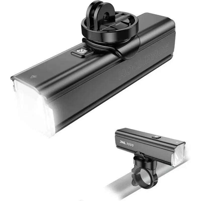 Rockbros RHL1000 24610002001 1000 lm front bike light + USB-C to USB-A cable, black